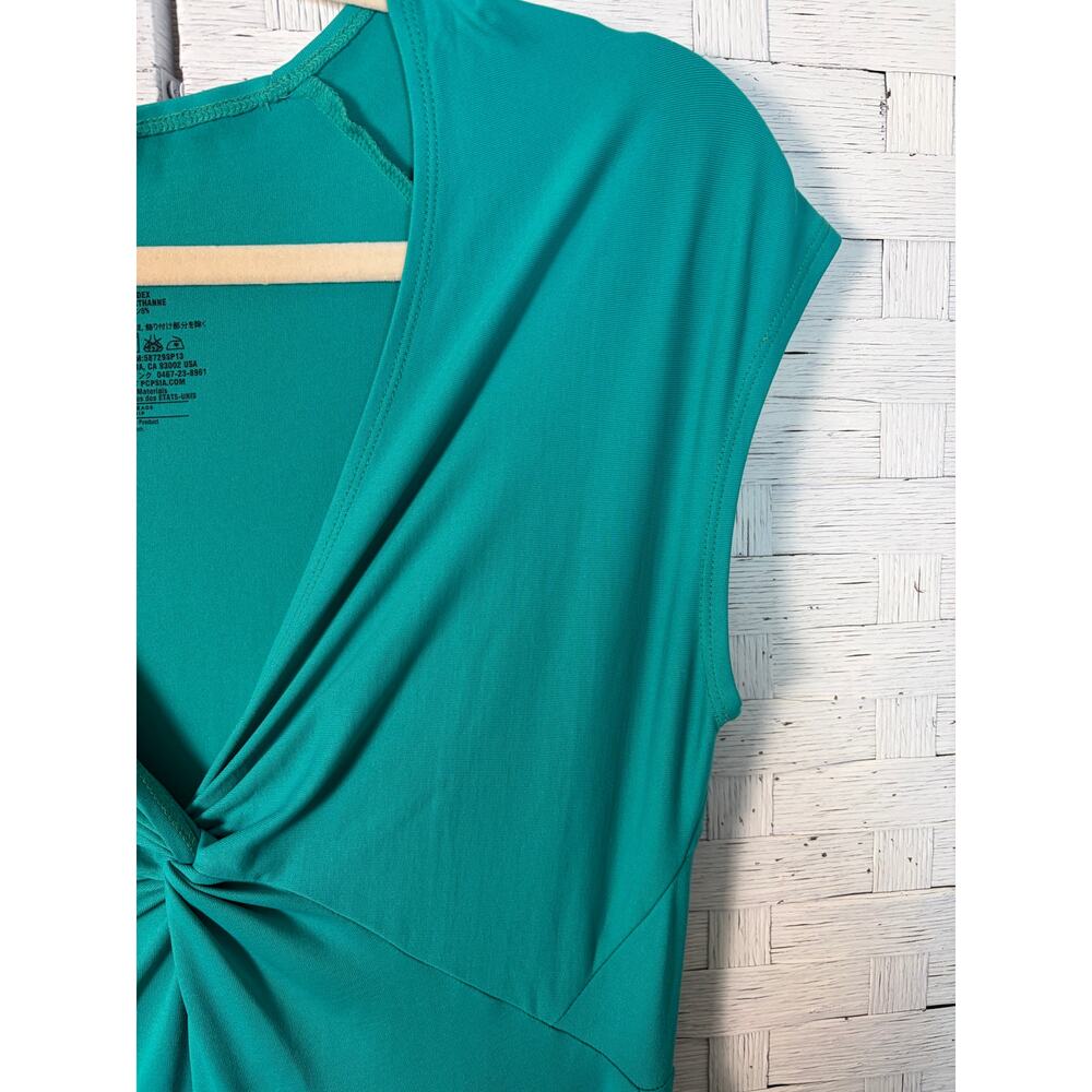 Patagonia womens mini dress Bandha teal front twist tennis Pickleball Gorpcore - Picture 2 of 9